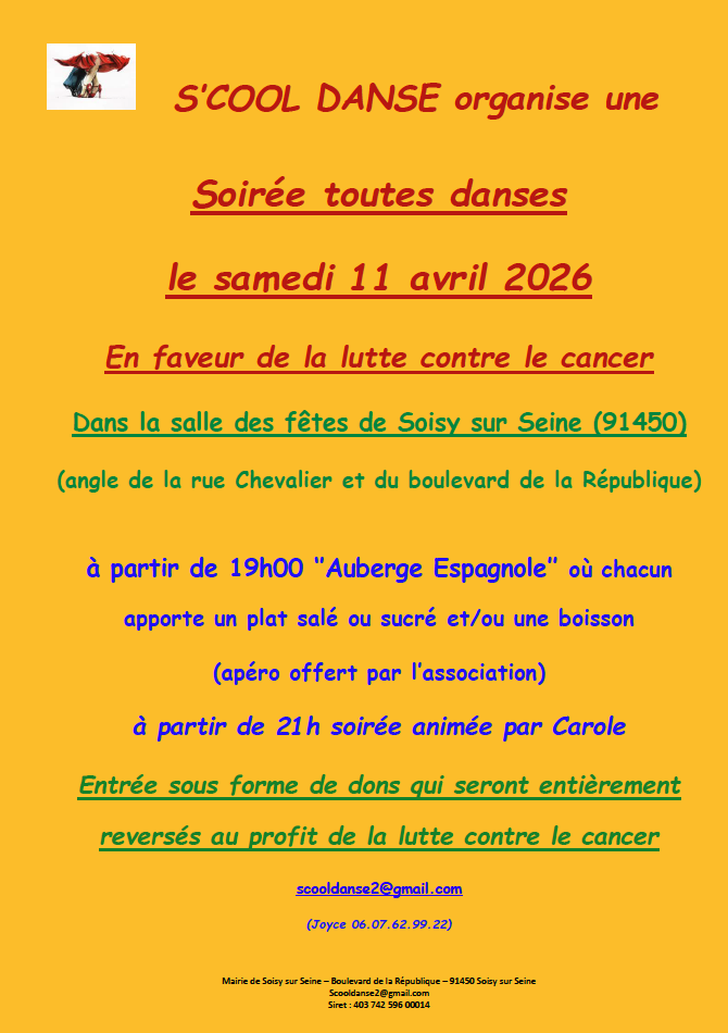 Soirée scool danse 11 avril 2026